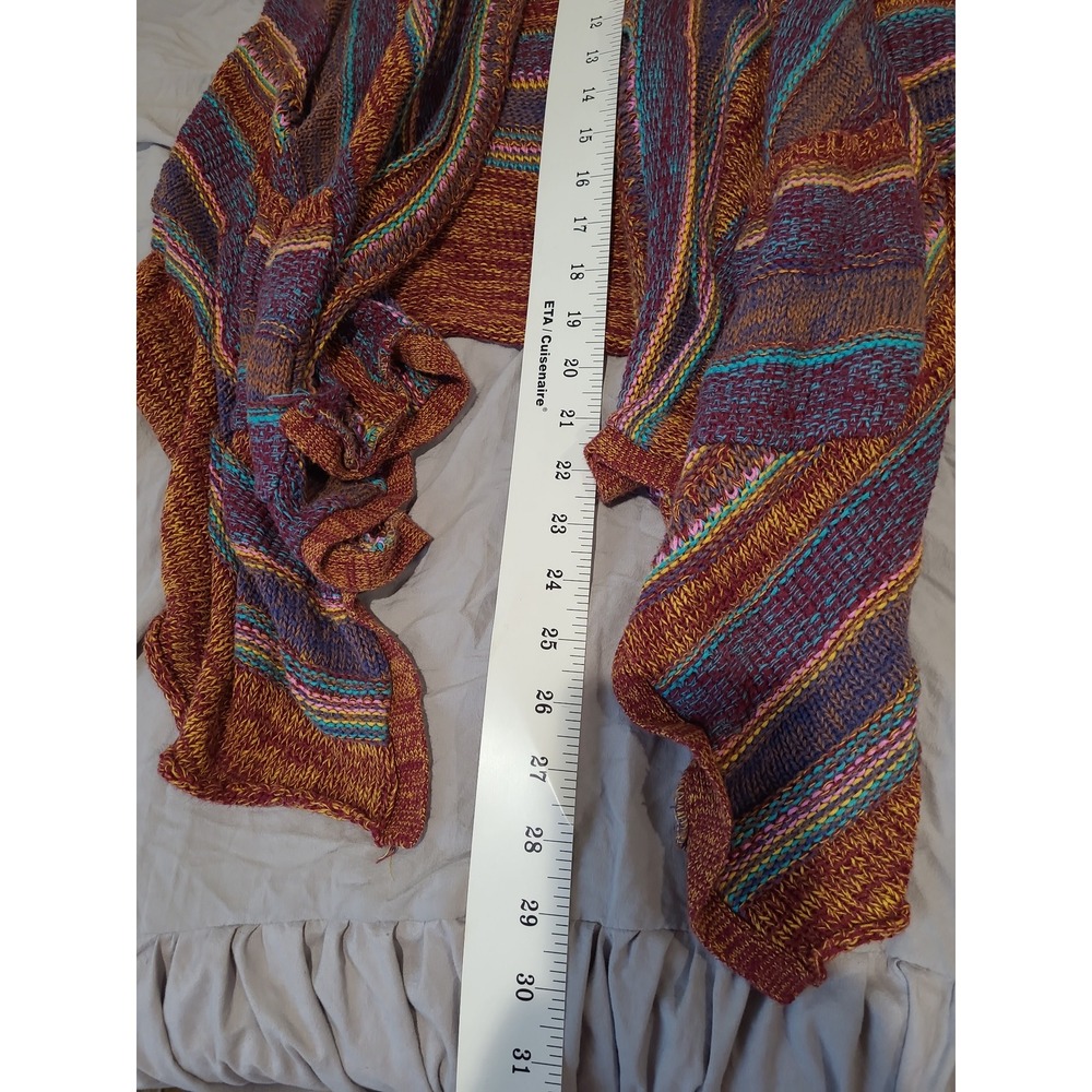 Billabong Listen Up multi color Cotton blend open front cardigan Women SZ XS - Picture 9 of 10